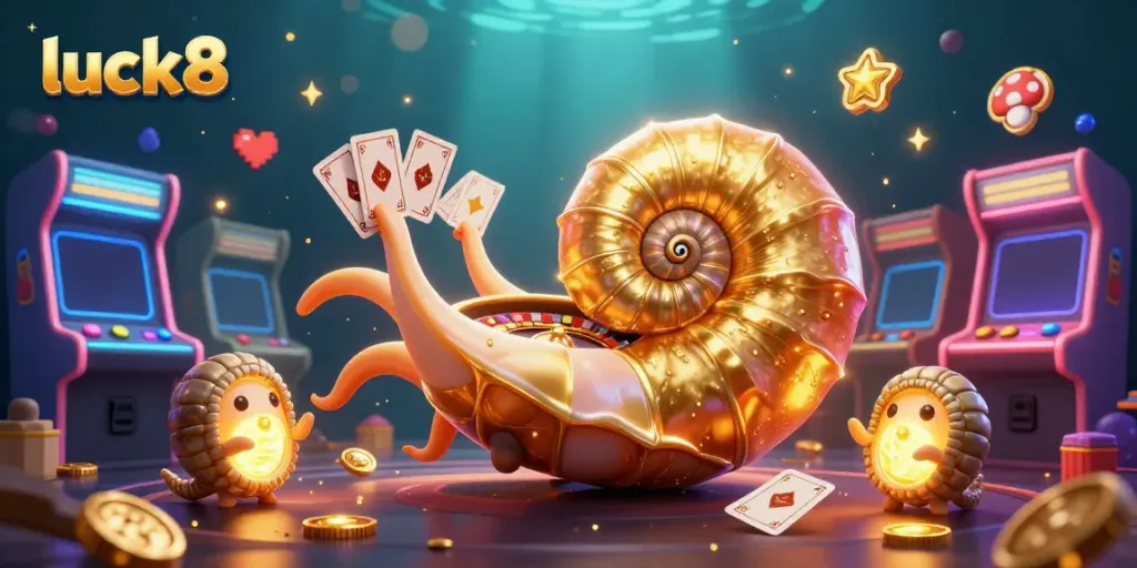Experience the dynamic allure of luck8 with an ancient nautilus roulette wheel and vibrant casino elements.