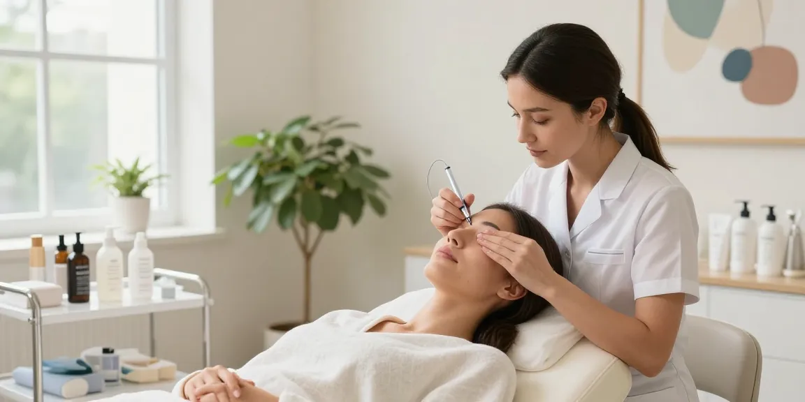 Professionelle Behandlung zum Augenringe Entfernen in einem modernen Schönheitssalon