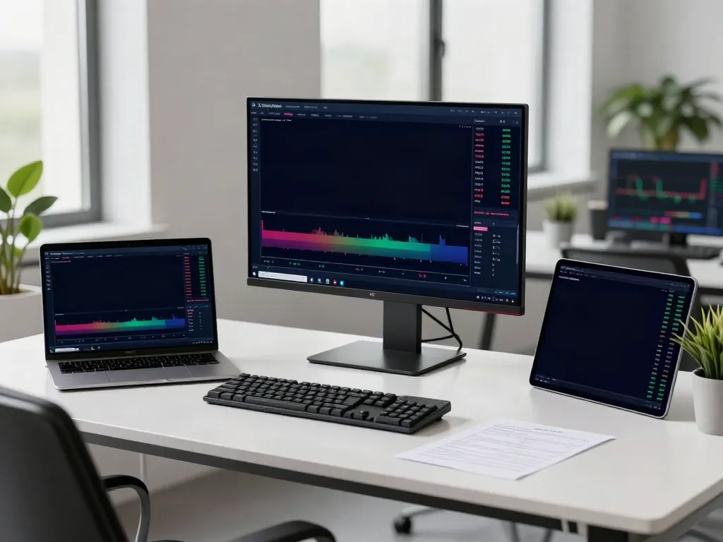 Dynamic trading workspace showcasing TradingView charts and tools for financial analysis.