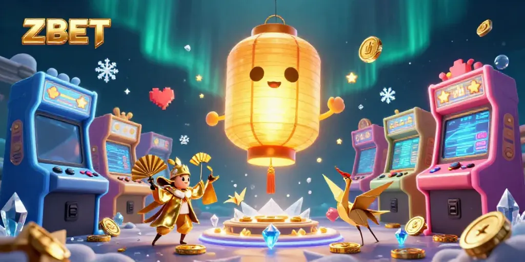 Experience top-tier gaming excitement with ZBET's vibrant casino scene featuring a golden spirit and dynamic game elements.