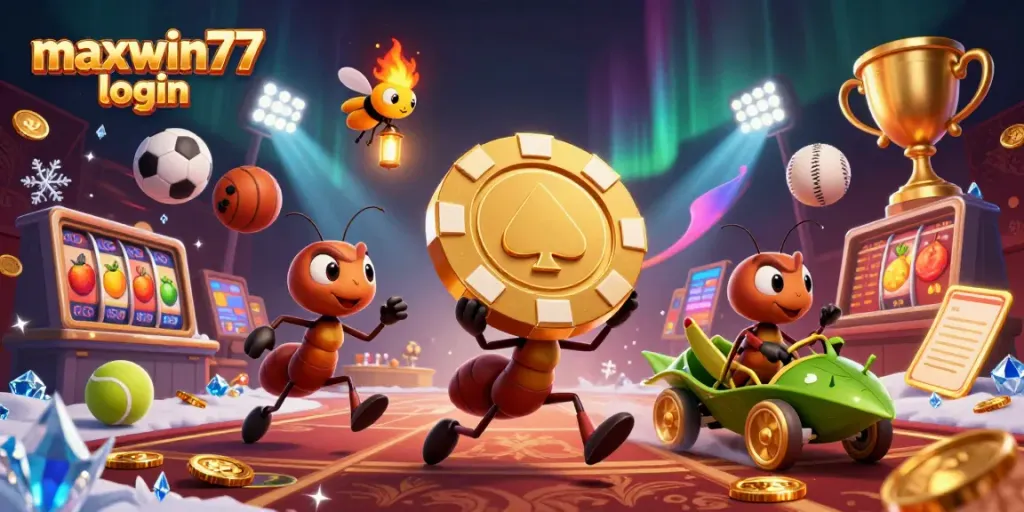 Experience the excitement of maxwin77 login with animated characters engaged in a casino heist.