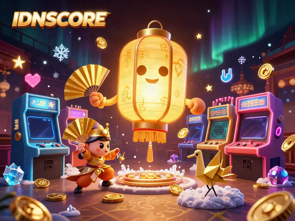 Experience thrilling gameplay at IDNSCORE with vibrant casino elements in an engaging scene.
