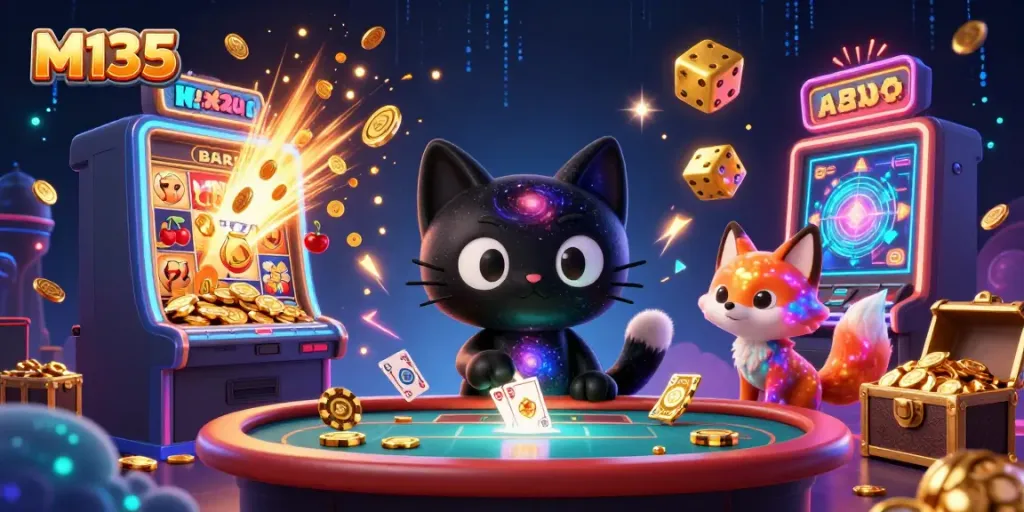 Experience dynamic excitement with M135 while winning at the cosmic casino with high-energy games and glowing winnings.