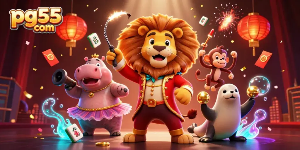 Experience winning moments at pg55 com with exhilarating circus-themed casino action.