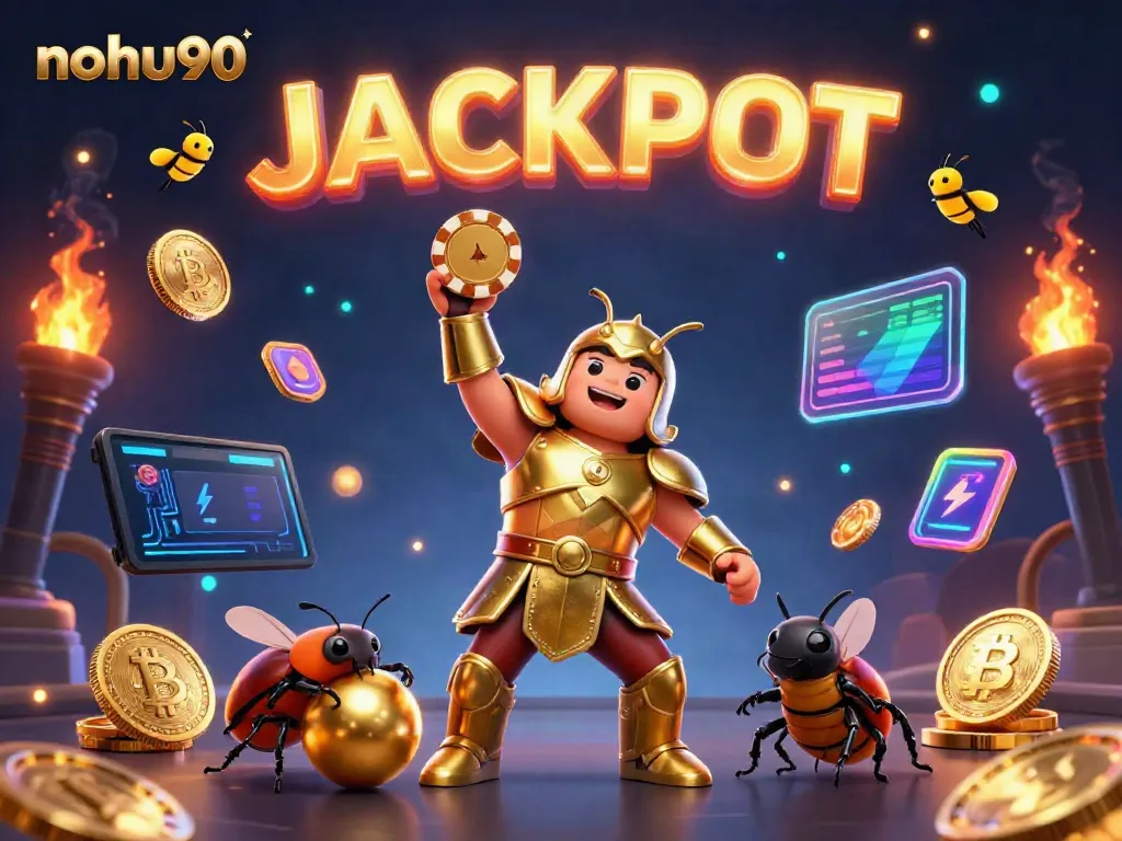 Experience thrilling jackpots at nohu90 with dynamic characters in a vibrant casino scene.